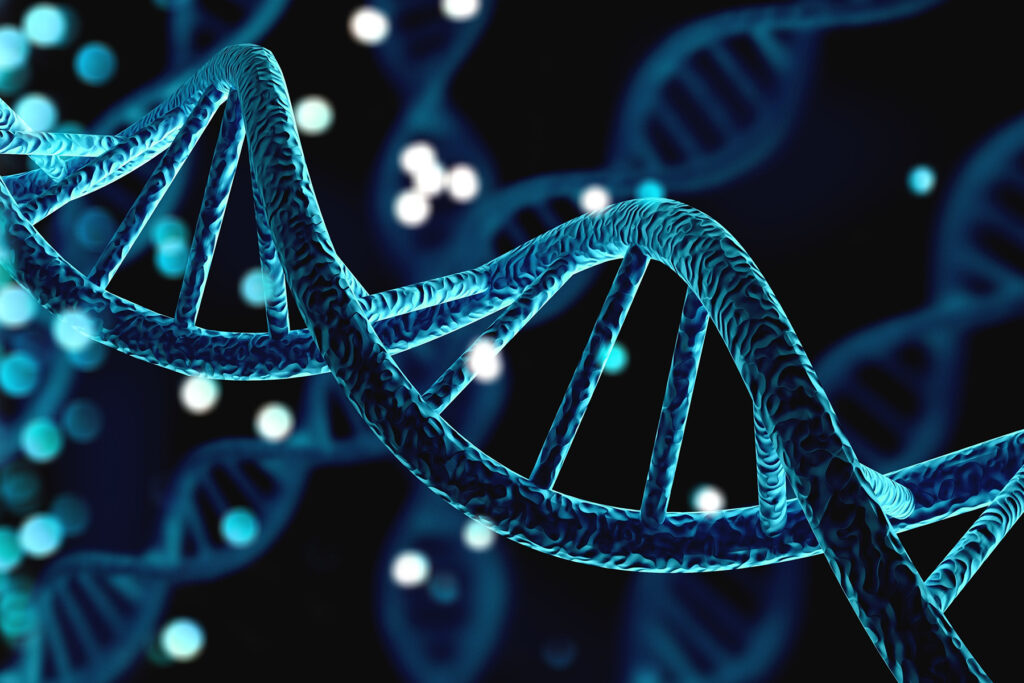 Blue helix human DNA structure